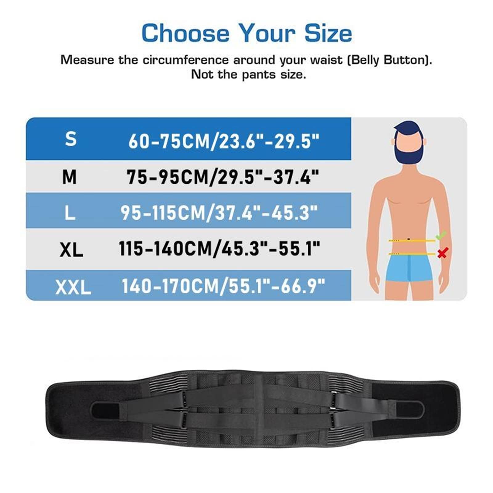 Cinturón de apoyo lumbar para hombres y mujeres, soporte de espalda baja, alivio del dolor, transpirable, levantamiento de pesas, cinturones abdominales, cinturón de descompresión de columna lumbar