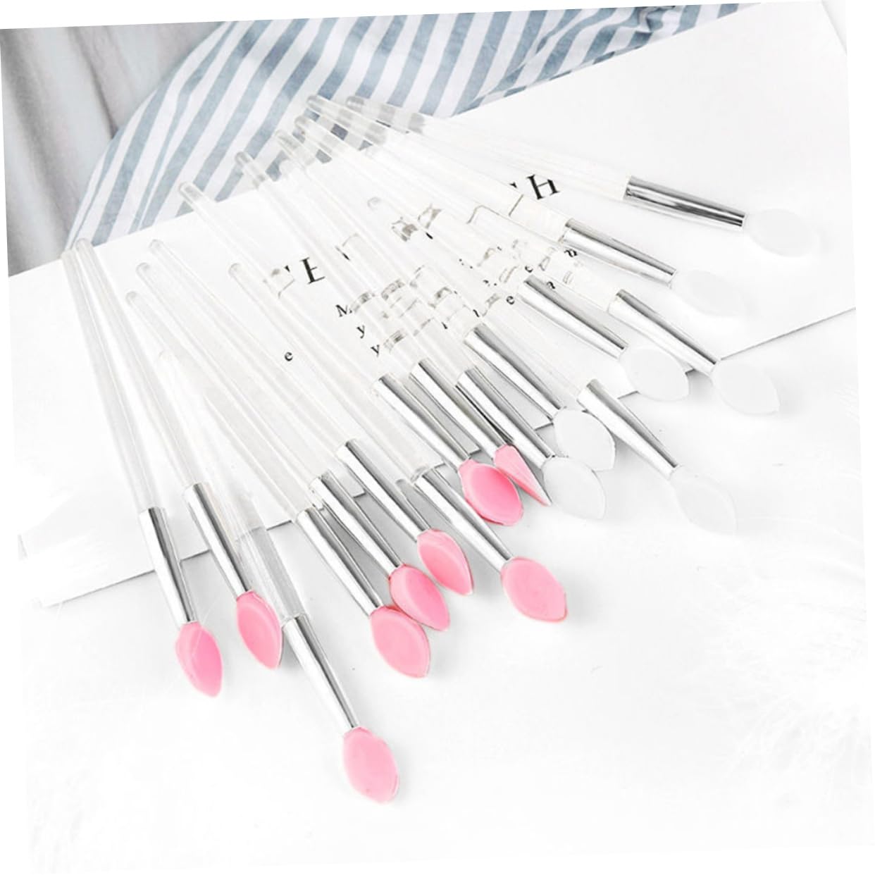 PartyKindom 10 Pack Silicone Lip Brush Applicators Portable Makeup Tools Crystal Handle for Women for Lipstick and Lip Liner