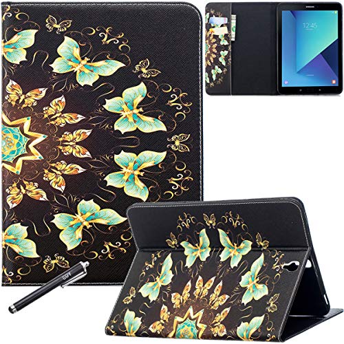 NewShine Galaxy Tab S3 9.7 Case, PU Leather Folio Wallet Stand Cover for Samsung Galaxy Tab S3 Tablet Android 7.0 (9.7 Inch, SM-T820 / T825) - Butterfly Circle