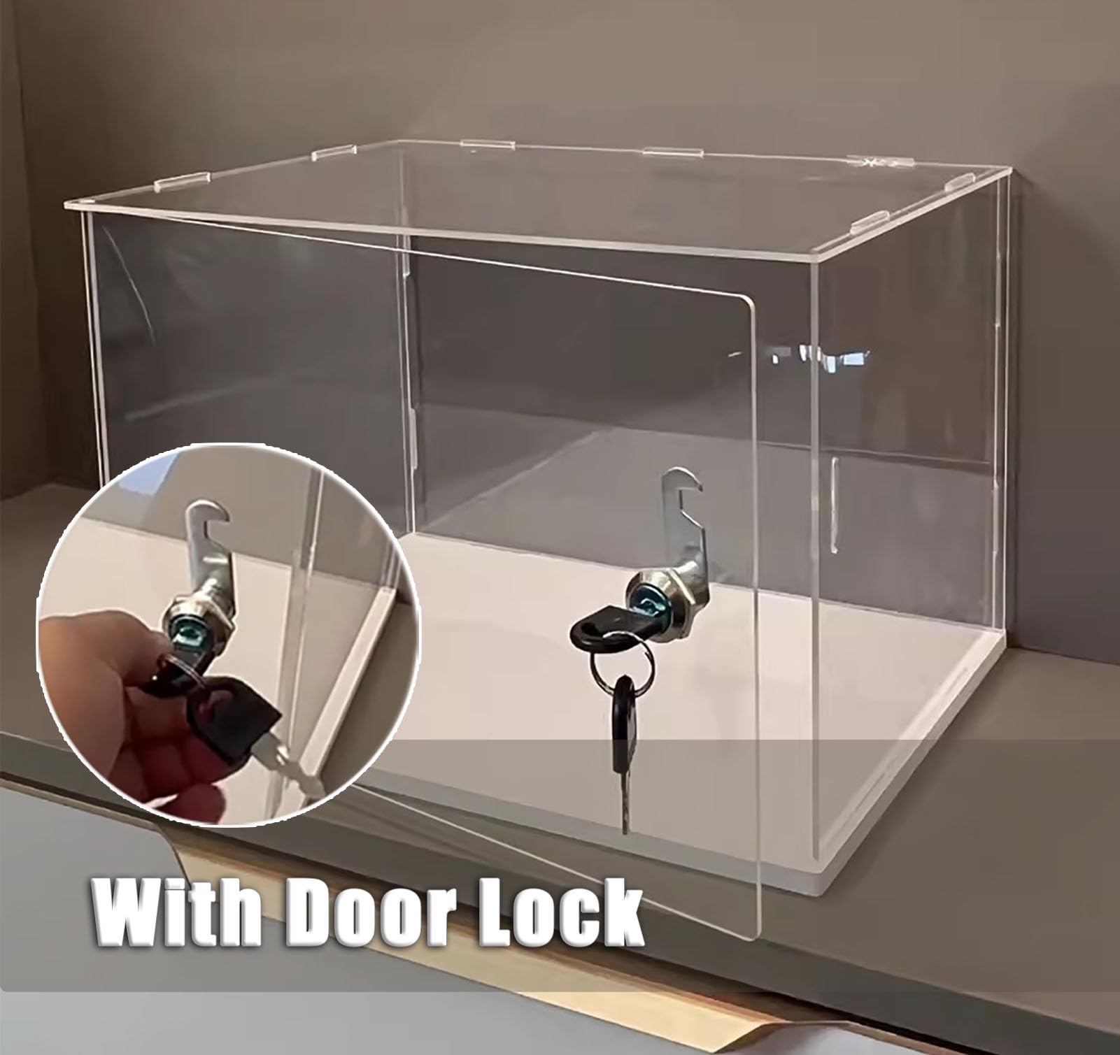 Amazon.co.jp: フィギュアケース キー付きのアクリルロックボックスを