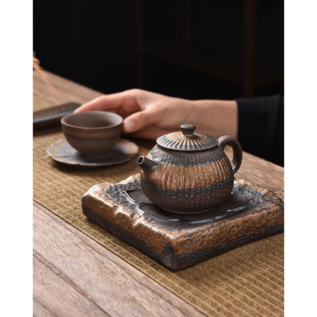 Taca na herbatę, ceramiczny stolik do herbaty, chińska taca na herbatę Kung Fu, retro pozłacana filiżanka do herbaty, taca z odpływem do przechowywania wody, talerzyk do herbaty do bi
