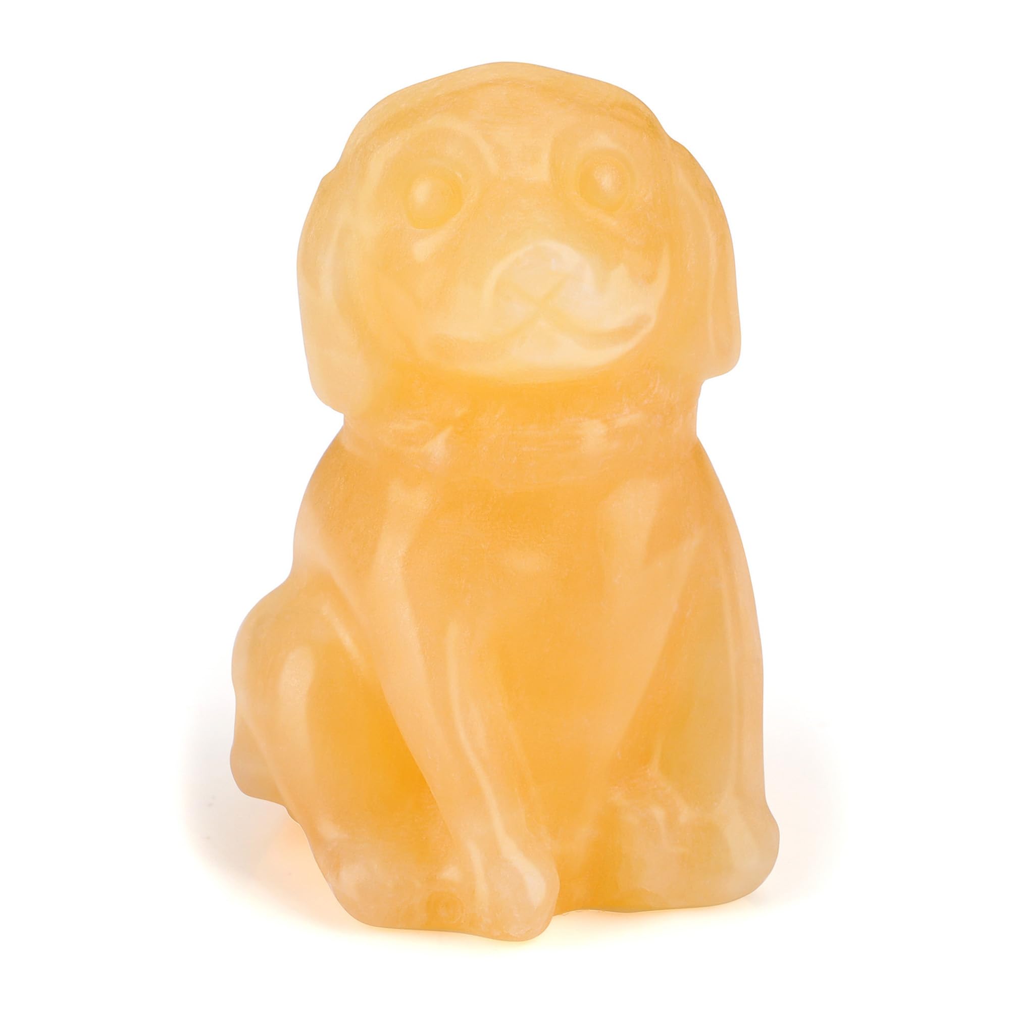 CrystalTears Yellow Jade Crystal Dog Ornament, Cute Dogs Gifts For Women Dog Lovers Men Christmas, Lucky Healing Gemstone Labrador Dogs Puppy Figurine Staute for Home Office Desk Decor 1.5”