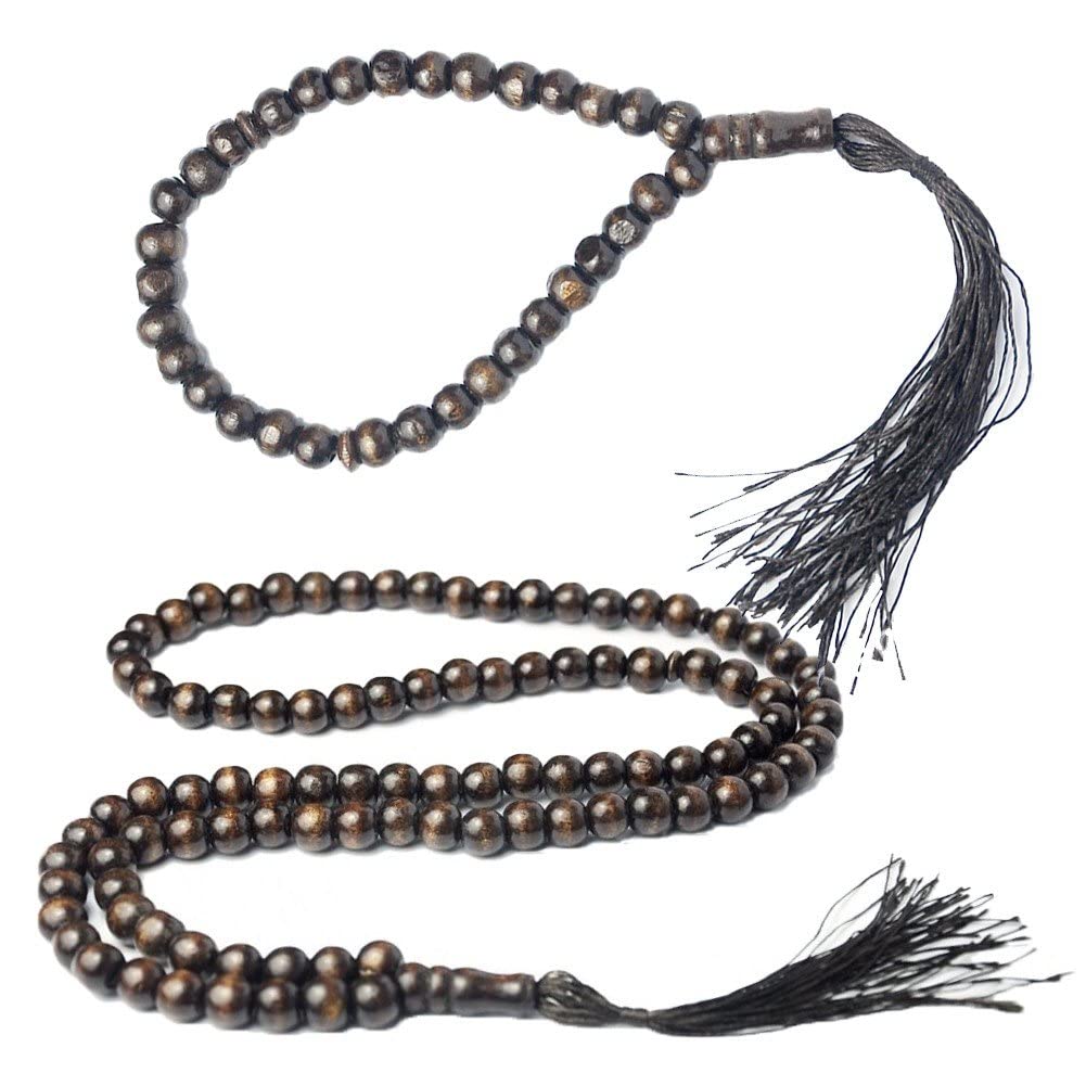 Danlai Coffee Wood Tasbih Prayer Beads 33/99 Muslim Rosary Beads Islamic Handheld Prayer Beads Muslim Rosary Beads Bracelet With Tassel