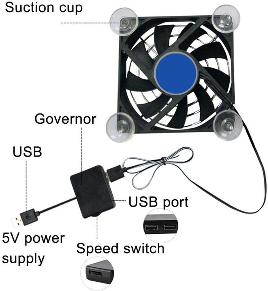 Phone USB Cooling Fan Tablet Portable Controller with Suction Cup Rapid Radiator for Tablets Phone Pad Office Decor