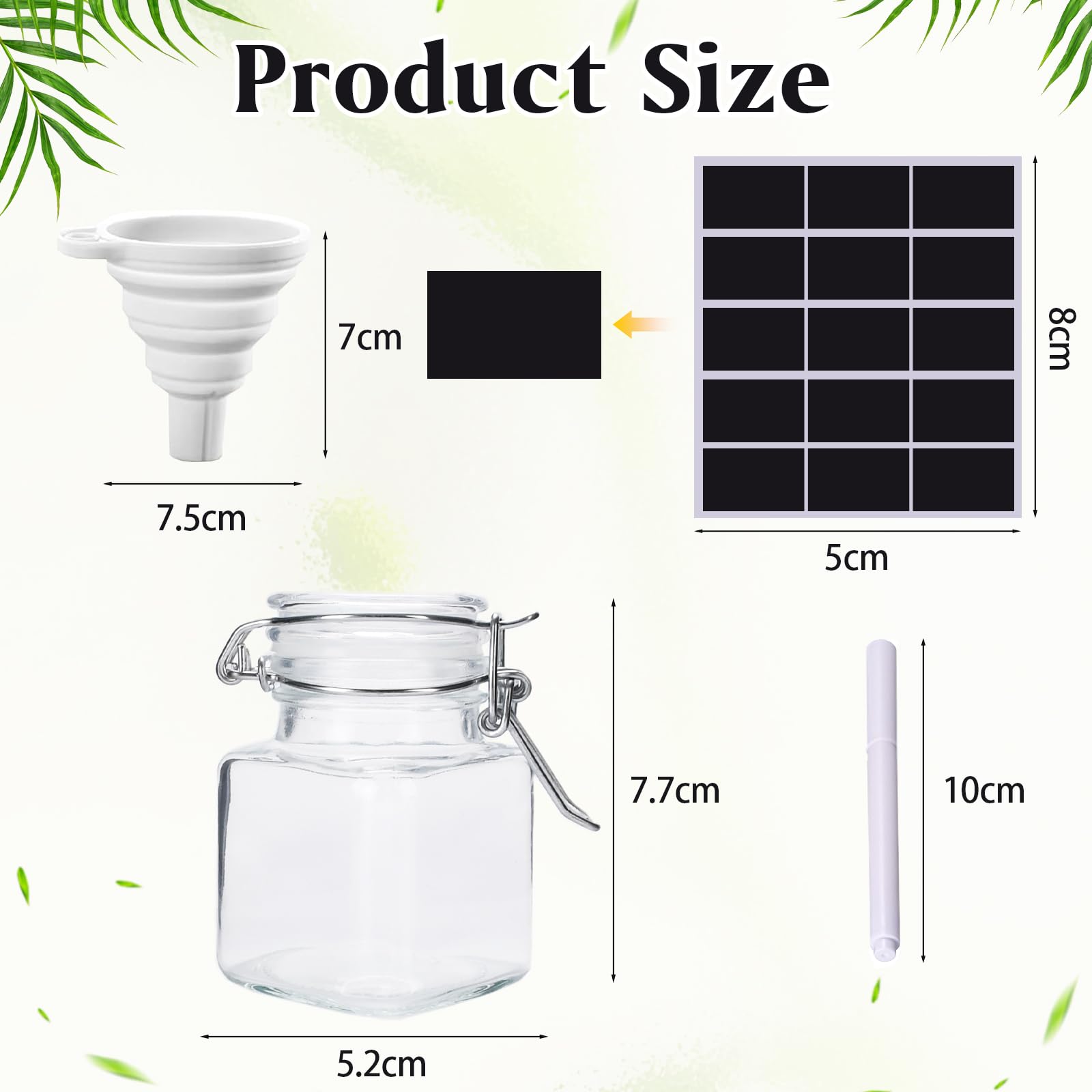 24 Mini Pots à Épices en Verre Hermétique,Mini Bocaux en Verre avec Clip,Bocaux a Epices Hermétiques en Verre avec Couvercles,Petits Bocaux en Verre avec Clip,Céréales,Grains