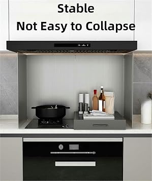 Stainless Steel Foldable Oil Splash Insulation Board Kitchen Backsplash Protector for Stove Top Wall Cooking,4 Sided Splatter Guard Anti Splatter Shield(11.8 Hx31.5 Lx15.7 D)
