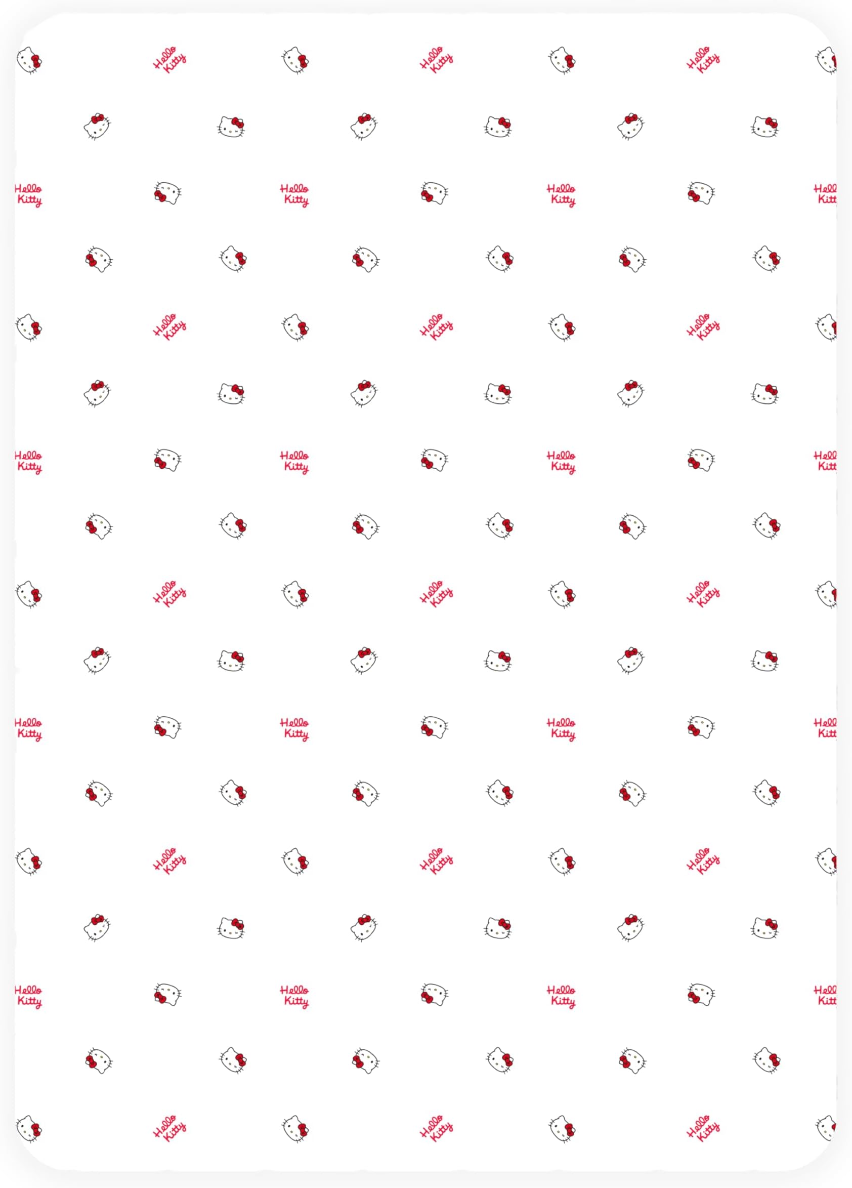 – Hello Kitty Official Double Fitted Bedsheet | Sleepover Design | Featuring Hello Kitty | Designed for Double Beds | Soft Polyester with Elastic Edge | Perfect for Kids Bedroom