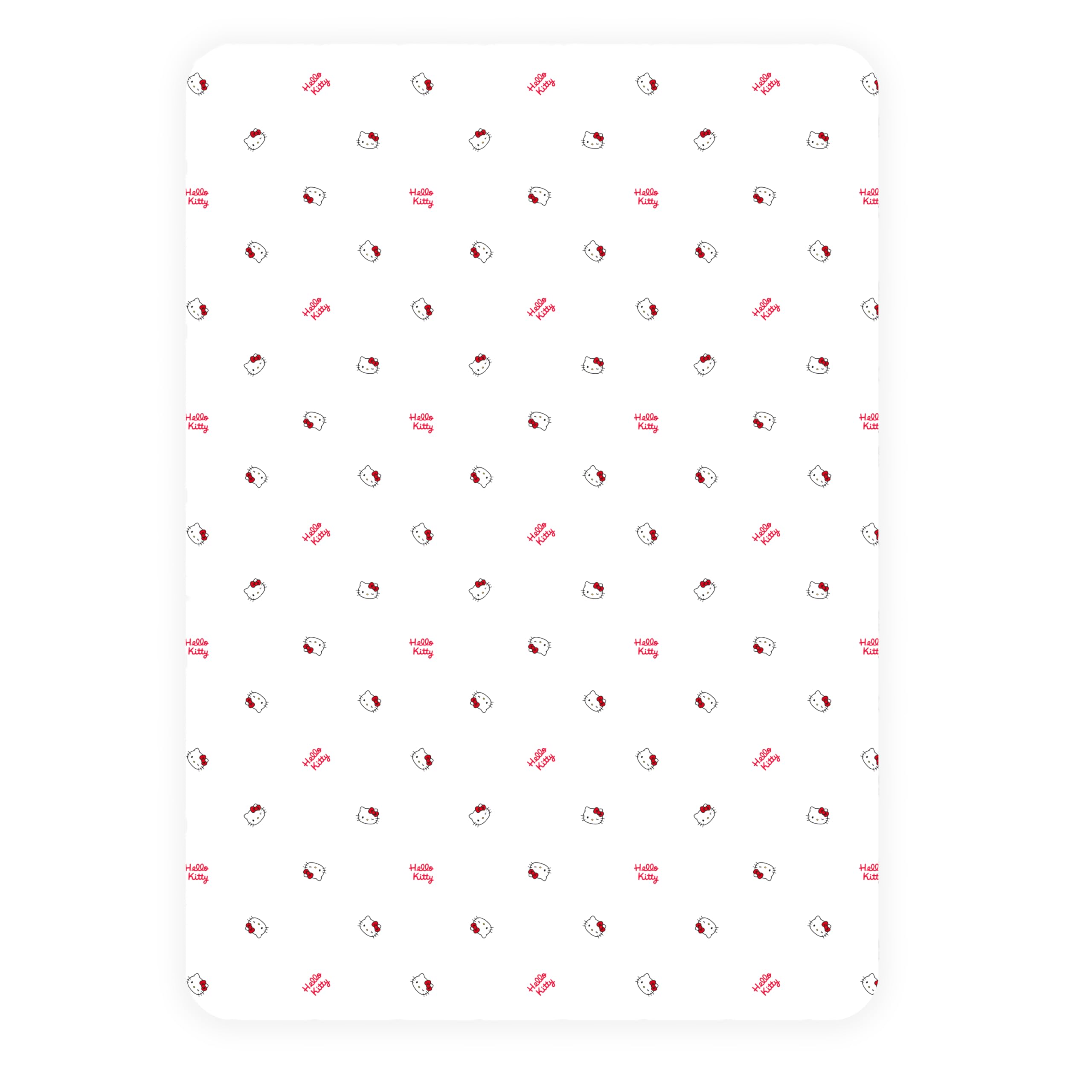 Hello Kitty Official Double Fitted Bedsheet | Sleepover Design | Featuring Hello Kitty | Designed for Double Beds | Soft Polyester with Elastic Edge | Perfect for Kids Bedroom