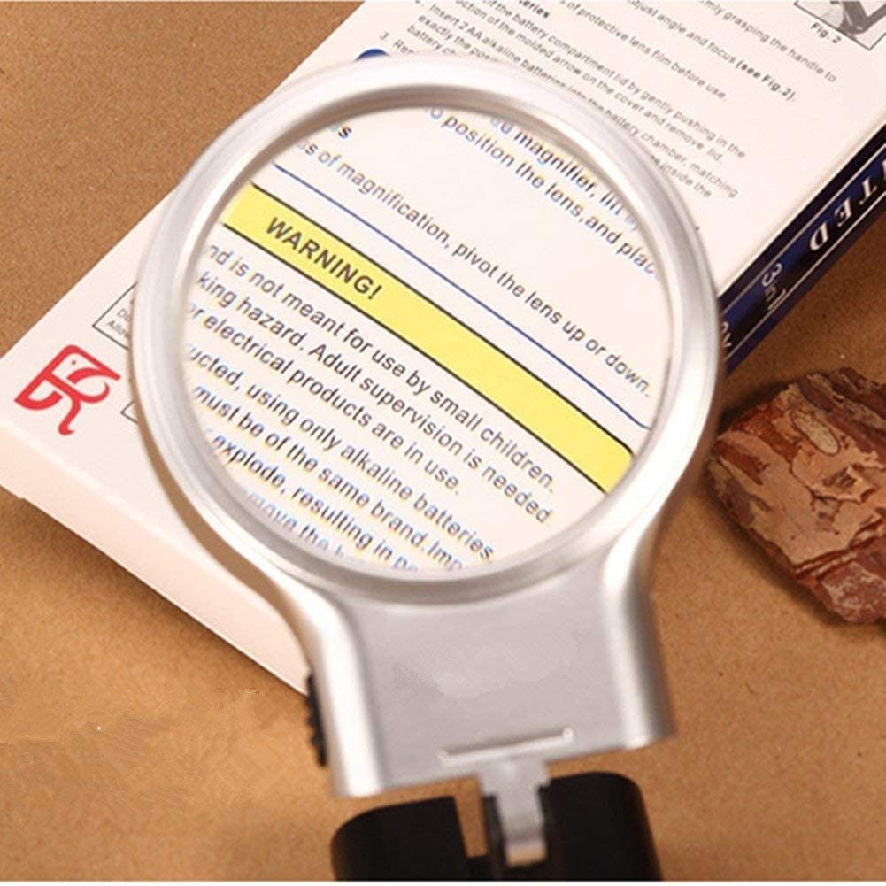Magnifying Glass Handheld Reading Magnifier Vision Assist 3X, Desktop Dual LED Lights, HD Magnifier Lighting Reading Newspaper, Stationery Office Supplies Magnifying Glas