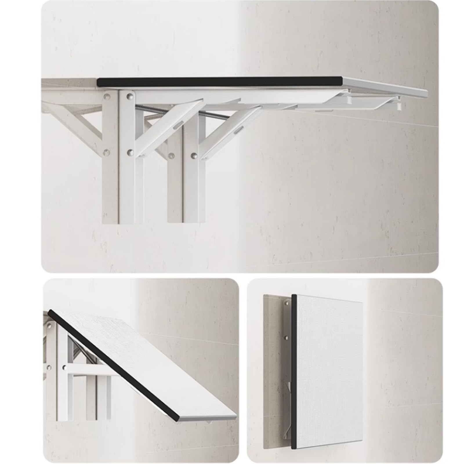 2-Pack wandmontage plankbeugels ijzer metaal opvouwbaar L haakse zware 2-Pack wandmontage plankbeugels ijzer metaal opvouwbaar L haakse zware