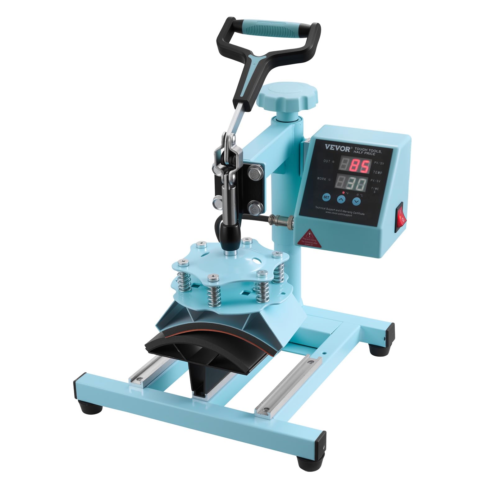 VEVOR Macchina per Trasferimento Termico 300 x 380 mm Macchina per Pressatura a Caldo 2 in 1 con Pressa per Cappelli, Oscillante a 360° Controllo Digitale, per Magliette/Cappelli/Berretti, Verde