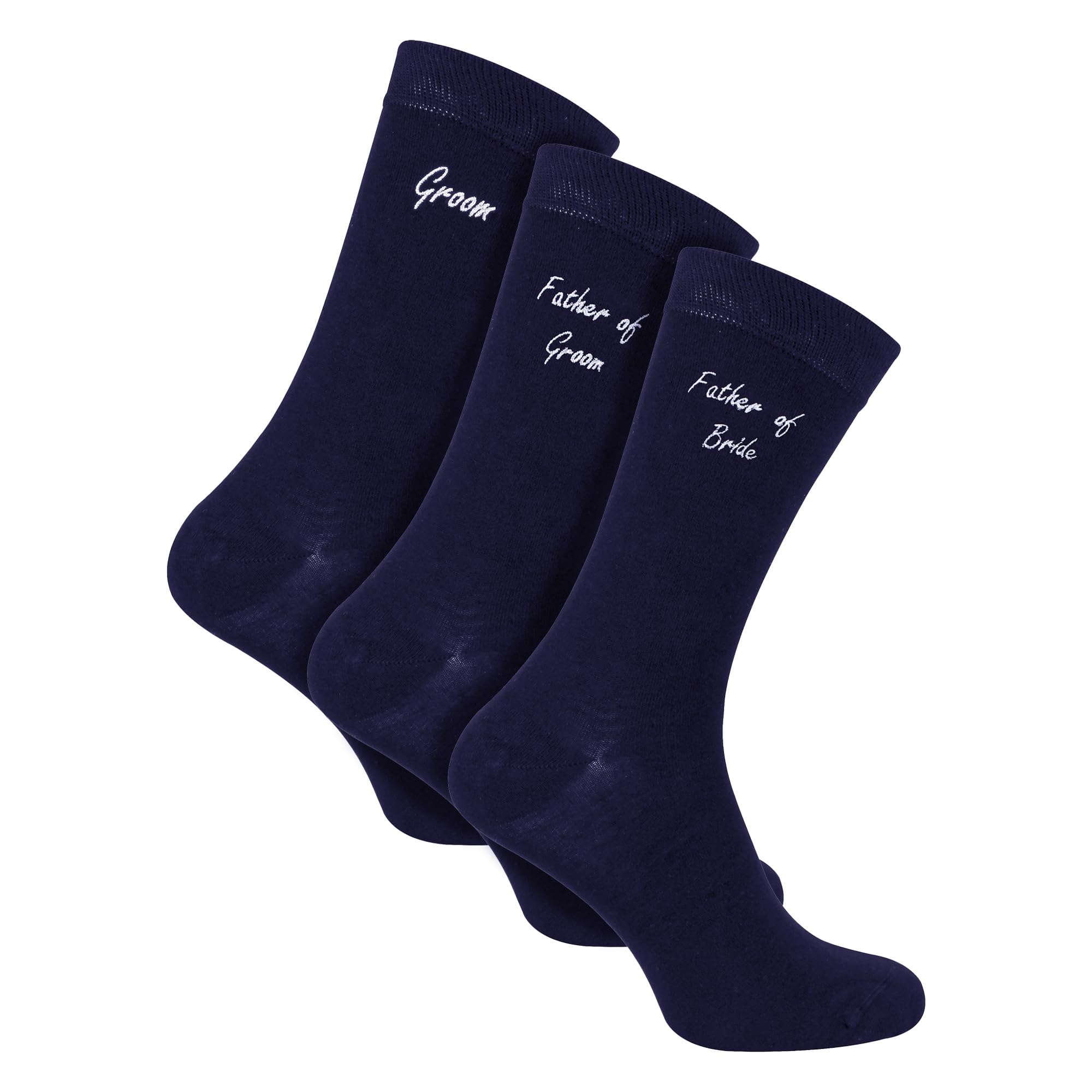 Sock Snob Men's Wedding Socks - Father of the Groom & Bride - Navy - Size 6-11
