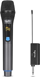 MicrocKing Wireless Microphone Wireless Microphone System Dynamic Handheld Mic with Rechargeable Receiver for Conference Weddings Church Stage Party Karaoke