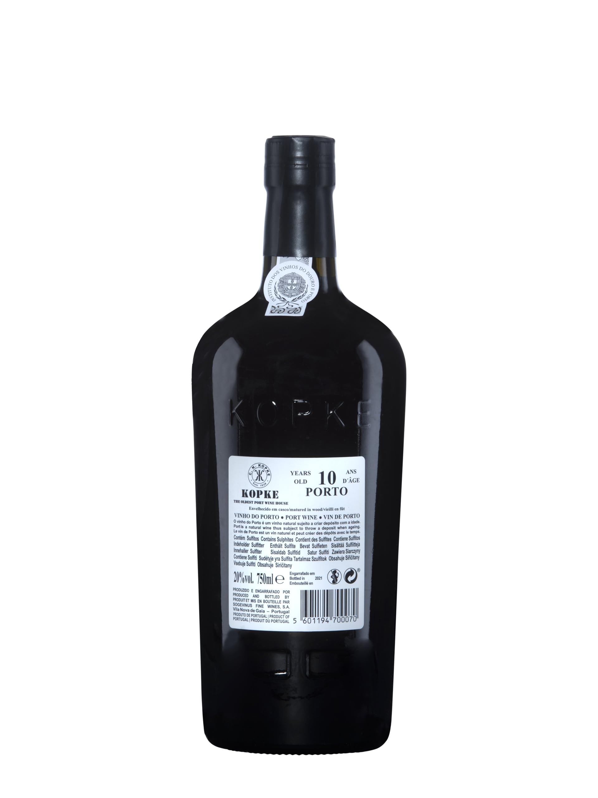 KOPKE - 10 ans Tawny - Porto - 20% Alcool - Origine : Portugal - Notes de Fruits secs - Rond et moelleux en bouche - A servir au dessert ou en apéritif - 75 cl (Lot de 3)