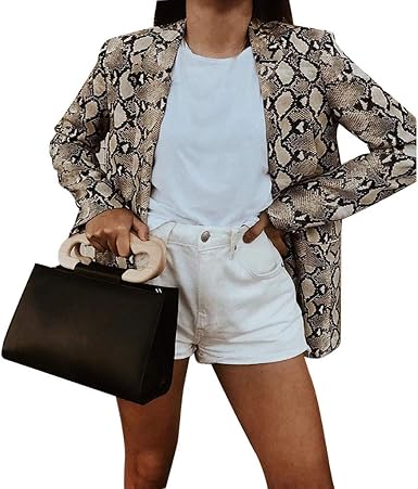 Homebaby Blazer Donna Giacca Stampa Serpente Elegante Blazer Basse Slim Fit  Giacca da Abito Fiesta Maniche Lunghe Colletto Cappotto Formale Casual  Lavoro Completo Classic Festa : Amazon.it: Abbigliamento