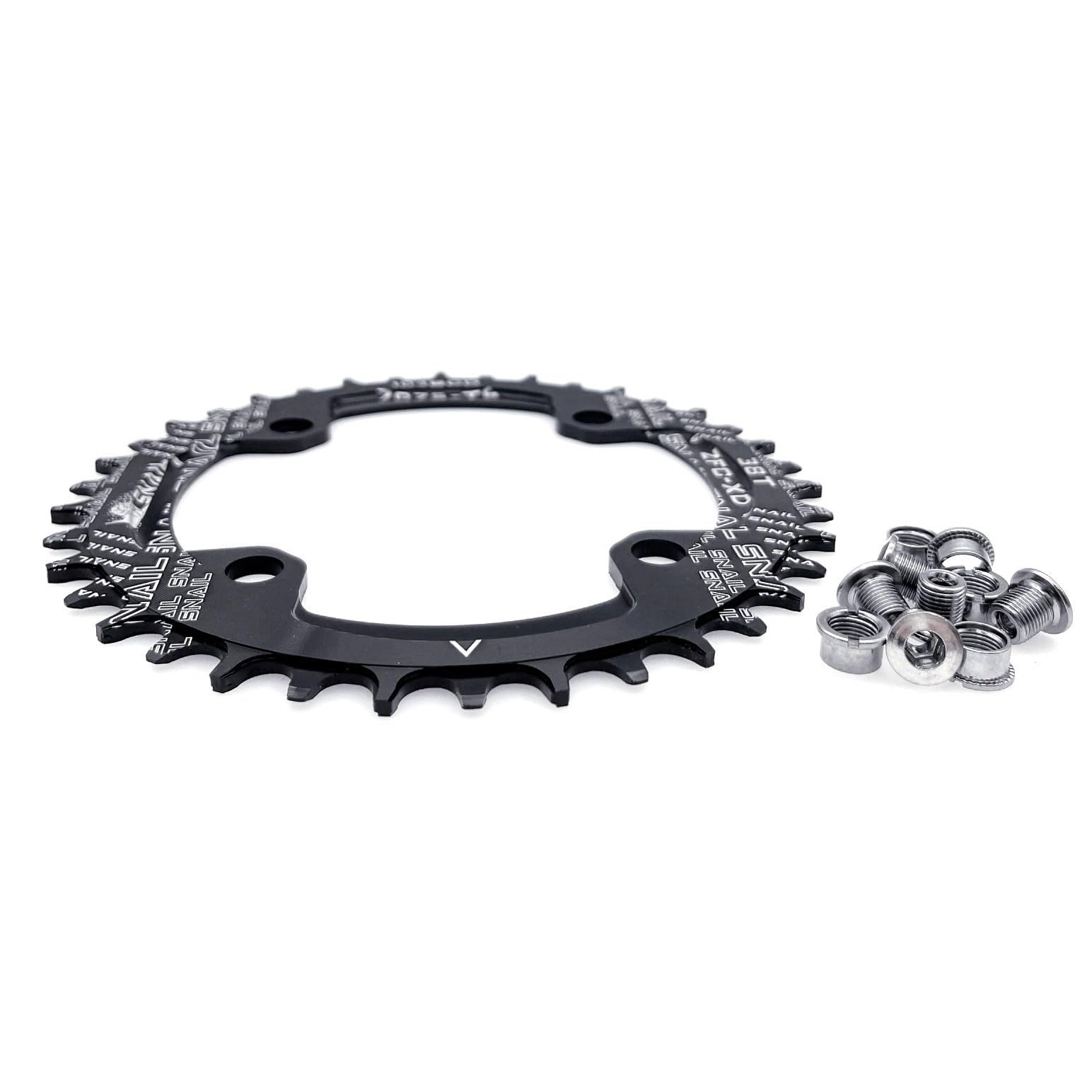 JZK 104 BCD - Plato estrecho ancho 38T con pernos, anillo de cadena simple estrecho 104BCD para bicicleta de montaña, bicicleta de carretera, MTB, bicicleta BMX