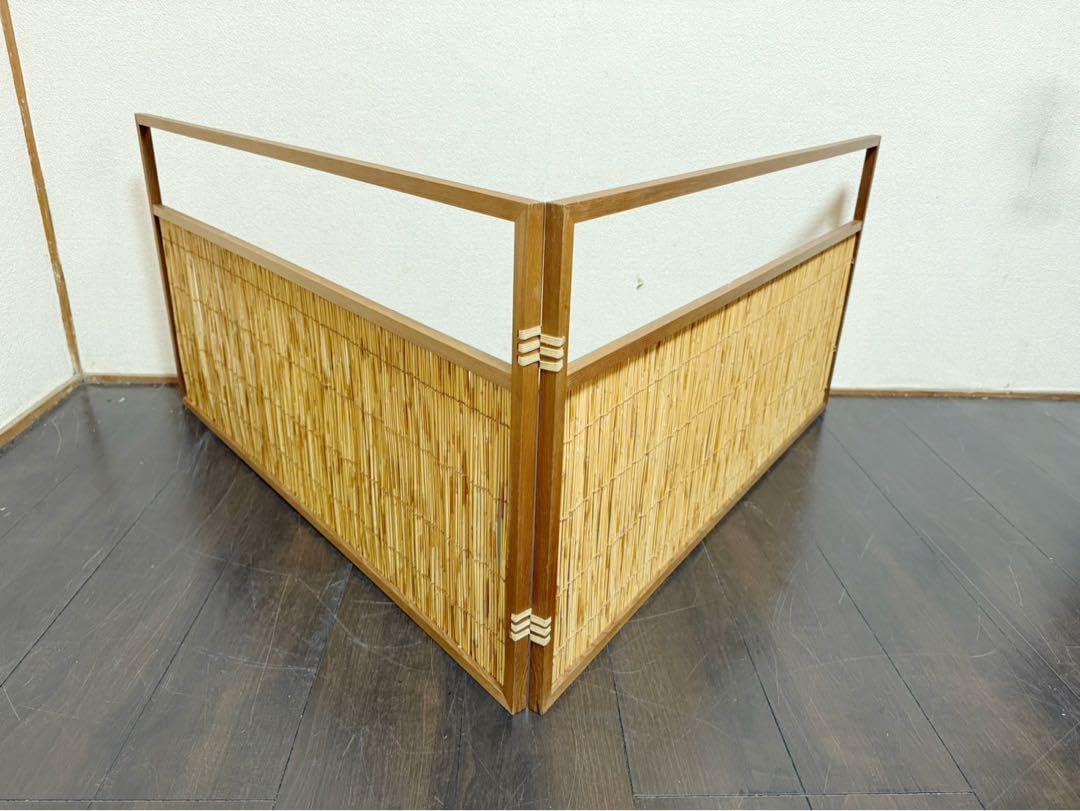 茶道具 杉缘 簾 風炉先屏風 夏用 上透かし 両面使い 炉風炉兼用