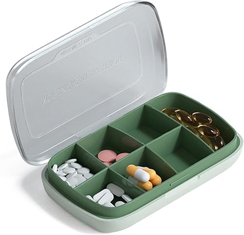 Miniatura 1 de Organizador de pastillas de viaje, 1 paquete, farmacia de bolsillo, 7 compartimentos, organizador de píldoras diario, pastillero portátil, caja