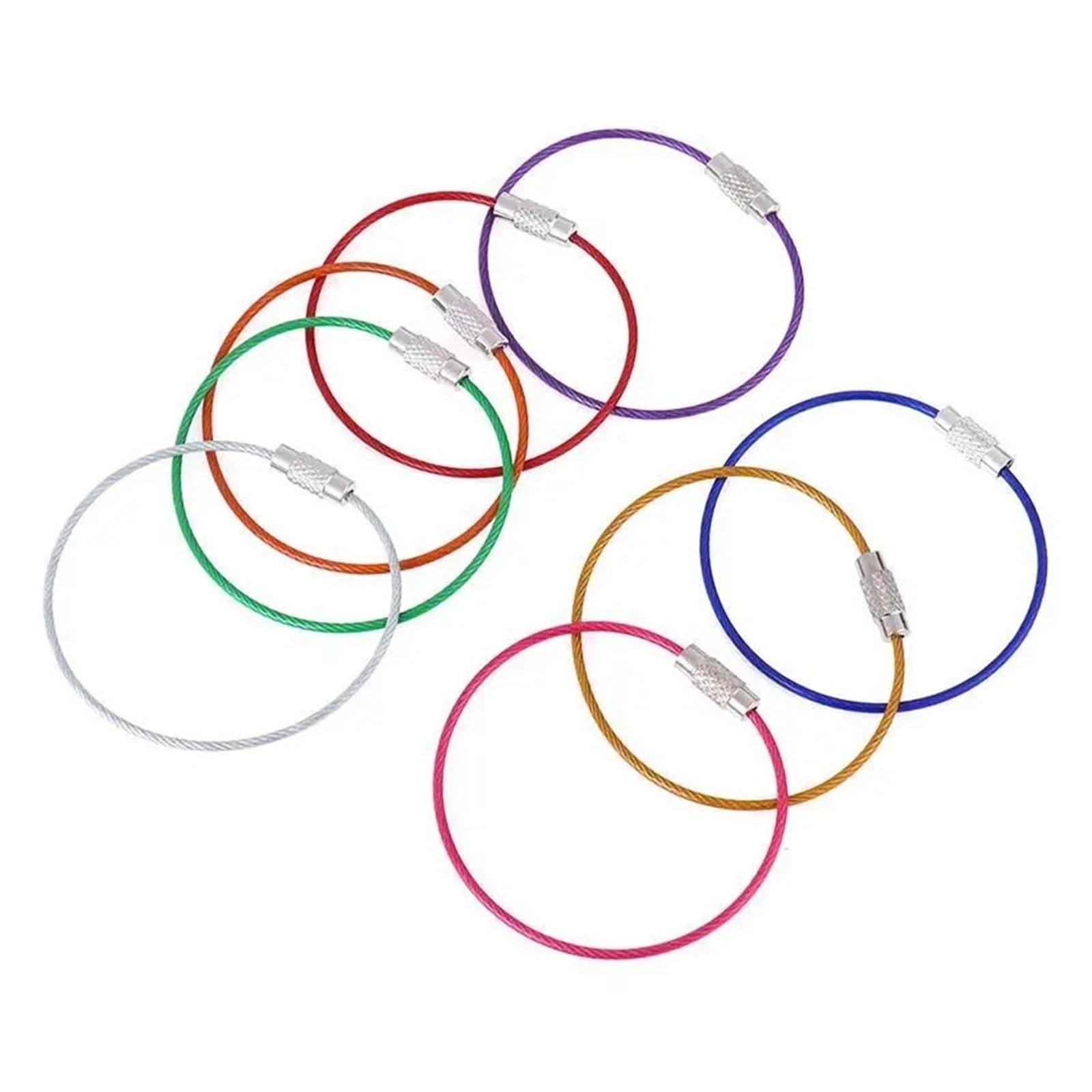 10 portachiavi in filo di acciaio inox da 1,5 x 150 mm con chiusura a vite, anello portachiavi resistente per campeggio, bagagli, gadget EDC
