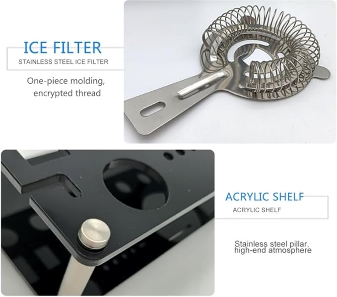 Kit de Bartender Boston 20 PCS con Coctelera de Acero Inoxidable 550ml miniatura 5