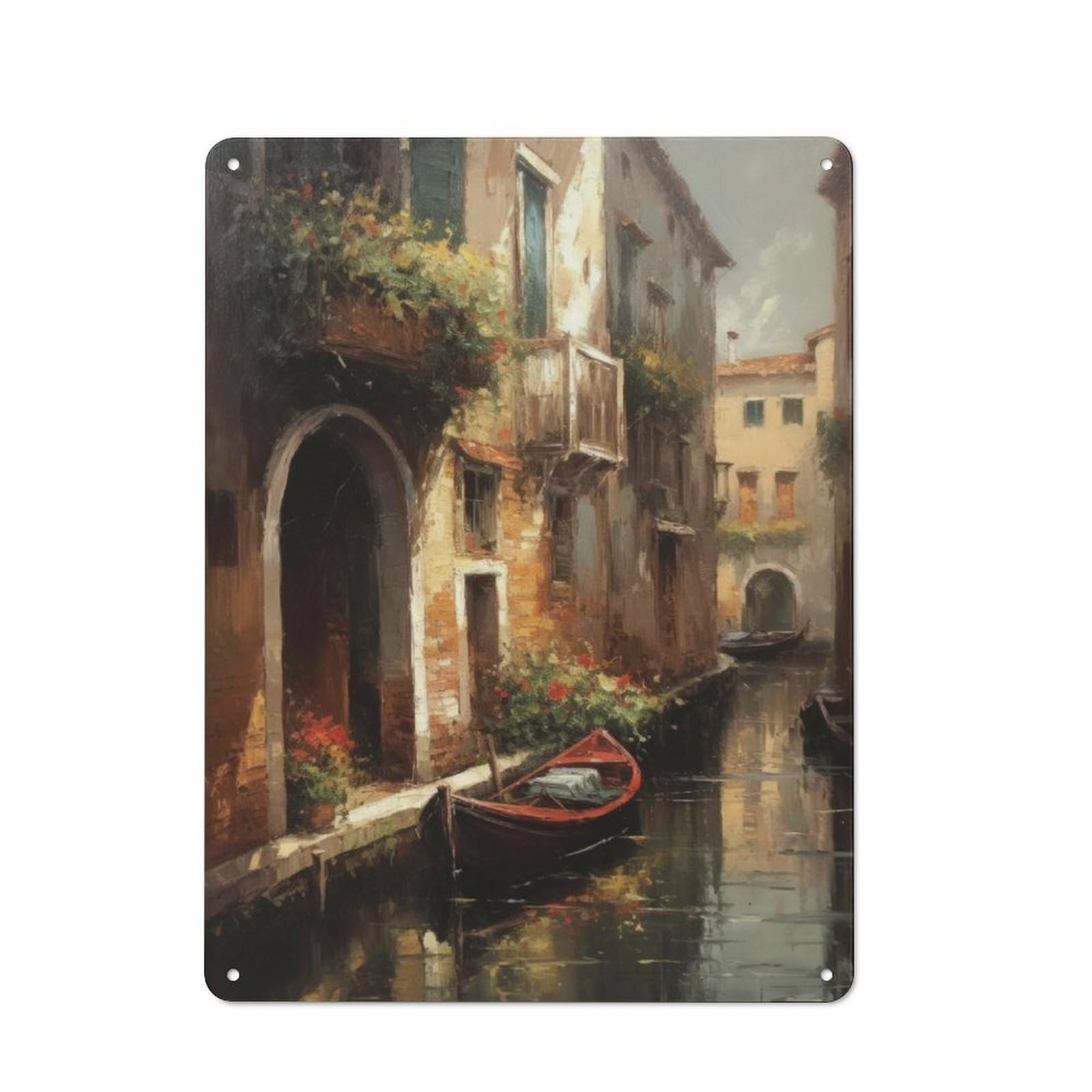 Junmoney Venice Romantic Vibes For Garden Room Or Summerhouse, Vintage Tin Sign 40X30cm, A Metal Wall Feature For Garden Rooms And Summerhouses