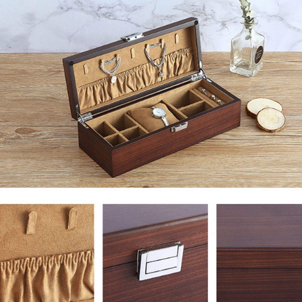 QGKWJP Boîte à Bijoux En Acajou, Boîte à Bijoux En Bois, Boîte Au Trésor, Boîte De Rangement Pour Boucles D'oreilles, Boîte à Bijoux (couleur : 1, Taille