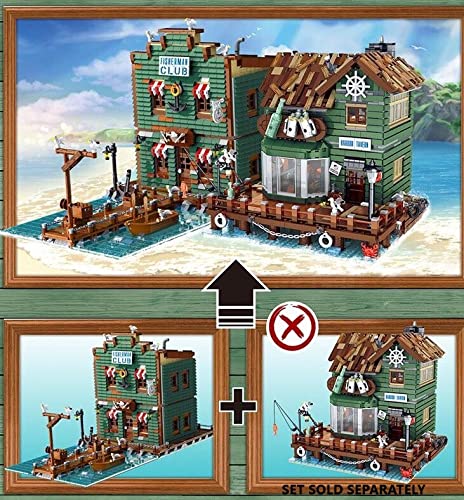 General Jim's Realistic Detailed Harbortown Fishing Club Shop Classical Architectural Styled Modular Building Blocks Toy Bricks Building Model Set For Adults And Teens #TOP5