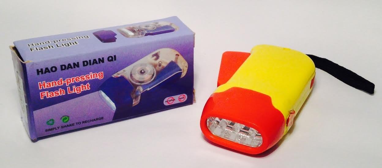 Orange and Yellow Hand Pressing Flashlight