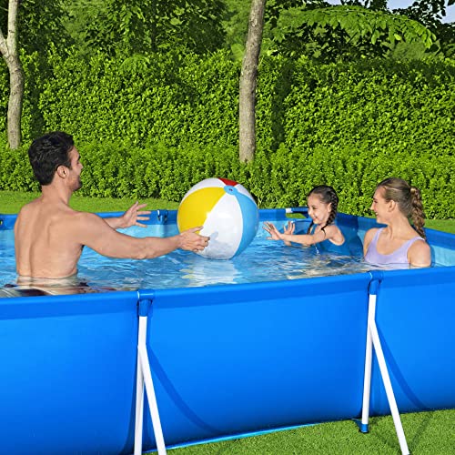 Bestway Steel Pro 9.8' X 6.6' X 26" Rectangular Steel Frame Above Ground Outdoor Backyard Swimming Pool Set With 330 Gph Filter Pump #TOP6