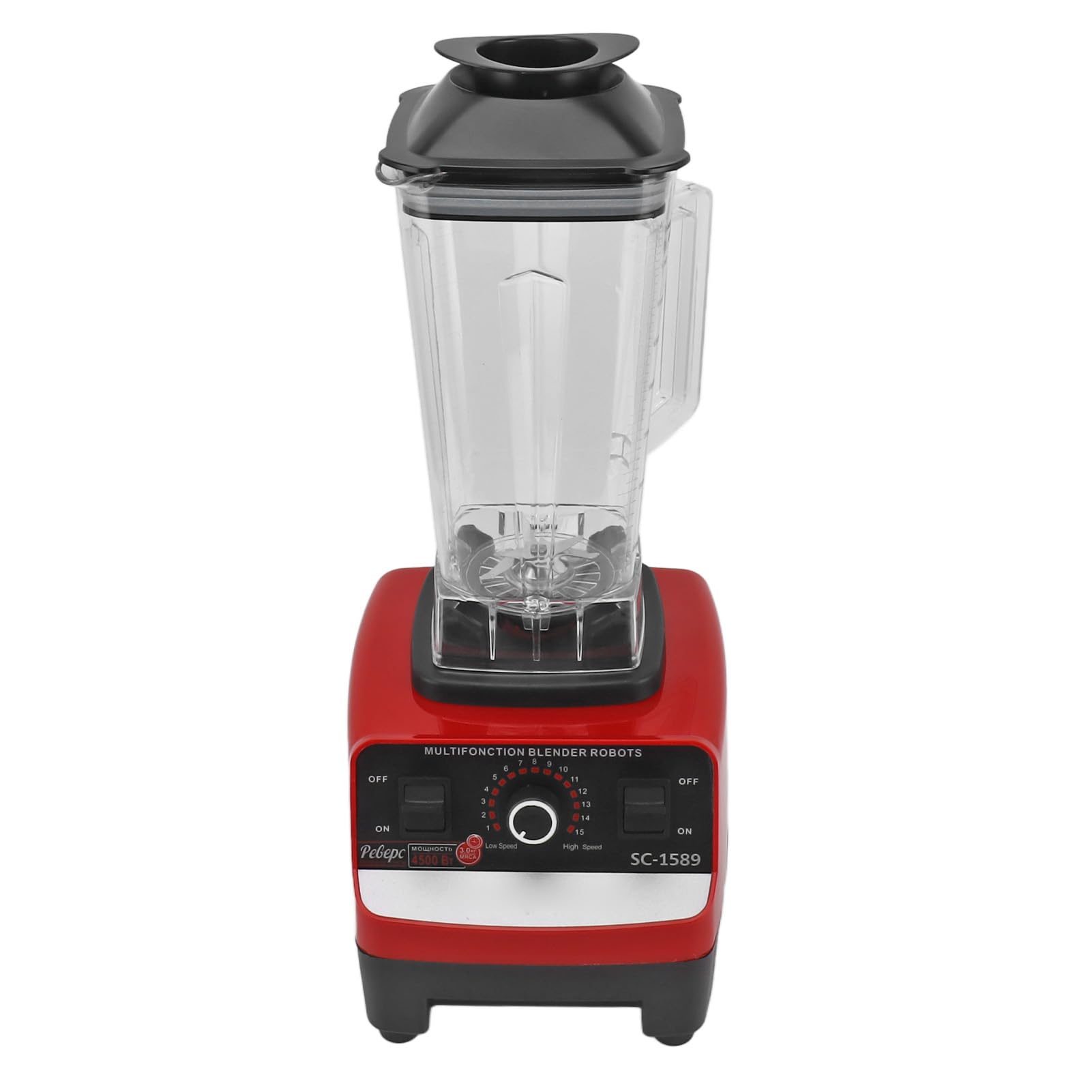 Licuadora de Alta Potencia de 4500 W, Gran Capacidad de 2 L, 15 Velocidades, 6 Cuchillas de Acero Inoxidable Procesador de Alimentos Multifunción con (Enchufe europeo 220V)