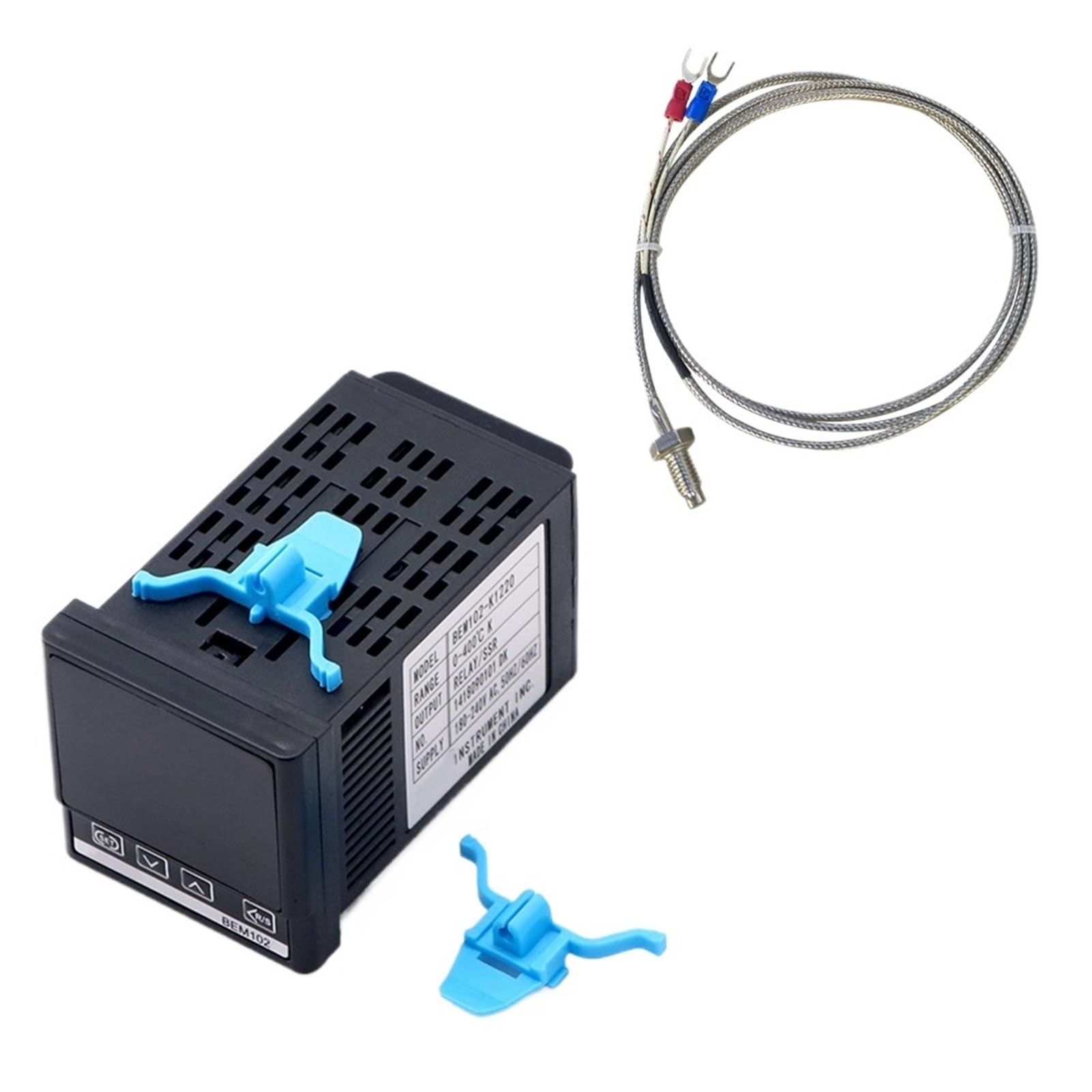 PID Digital Temperature Controller Thermostat with 2 output K Thermocouple Probe SSR-40DA heat sink(2 output set 2)