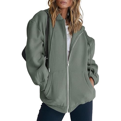 AUTOMET Womens Zip Up Hoodies Long Sleeve Fall Oversized Sweatshirts Fleece Y2K Jacket with Pockets