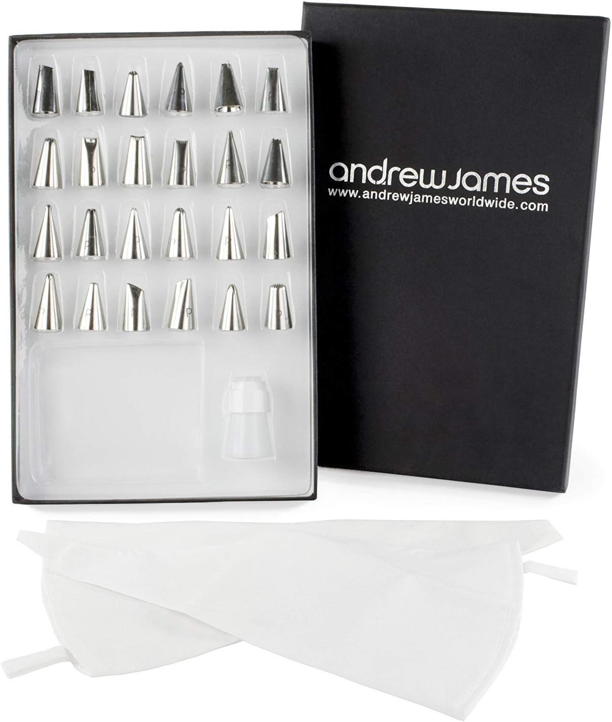 Andrew James Piping Bag and Piping Nozzles Set 24 Stainless Steel