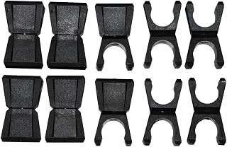 Juego de 10 clips para barras con diámetro de 25 mm, color negro, para equipo de deportes de equipo, entrenamiento de fútbol, barras de obstáculos, clip de conexión, soporte articulado