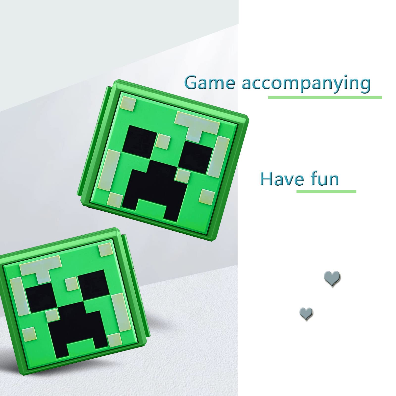 Speicherkarten Tragetasche für Switch Lite NS NX Game Card,Nintendo Switch Memory Card Case,Schutzhülle Aufbewahrungsbox Spiele Cards Tasche 16 Schlitze für Game (Minecraft/Green)