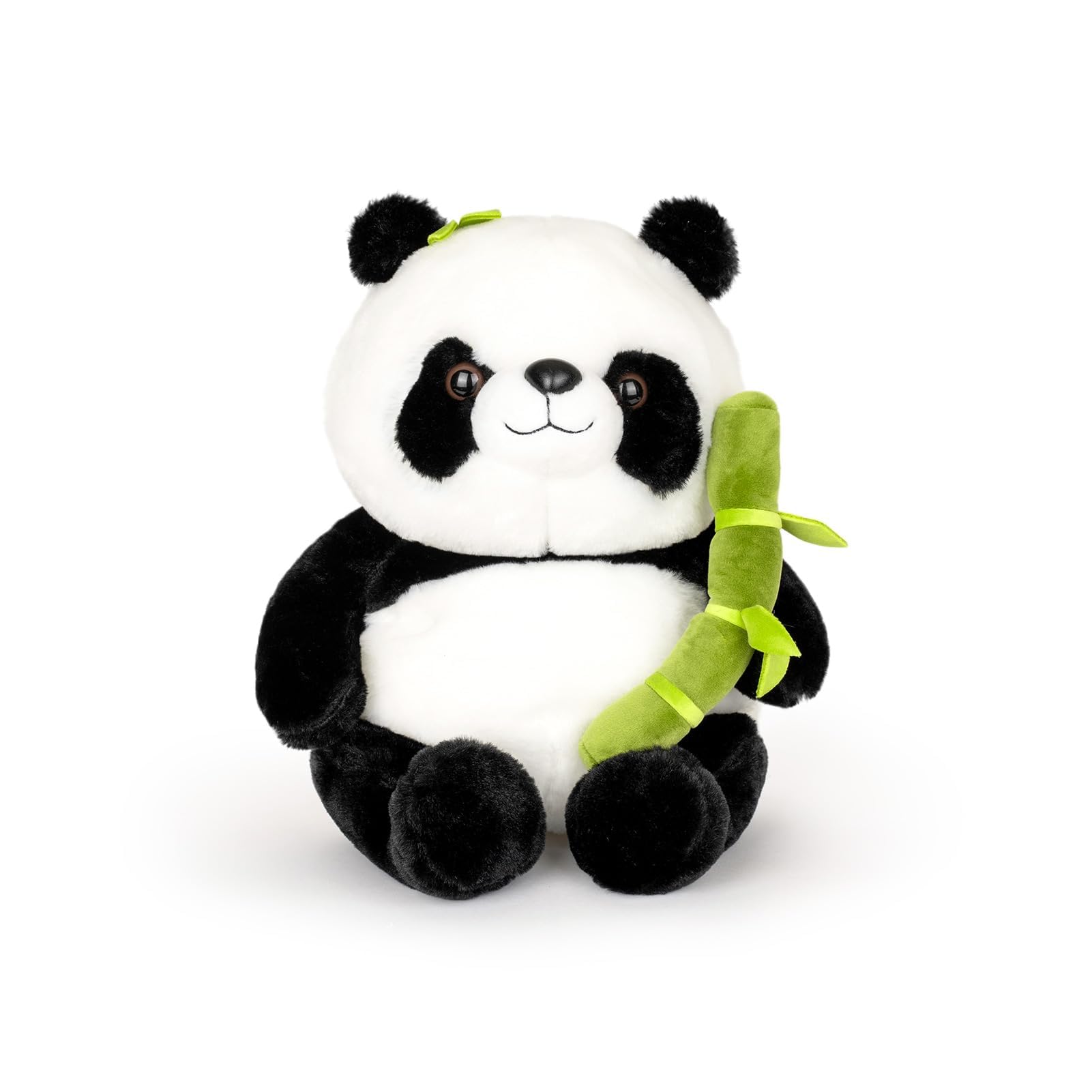 KASTWAVEPanda Stuffed Animal 9'' Panda Bear Plush Toys with Bamboo Stuffed Panda Plushies Cute Panda Doll Gifts Black and White