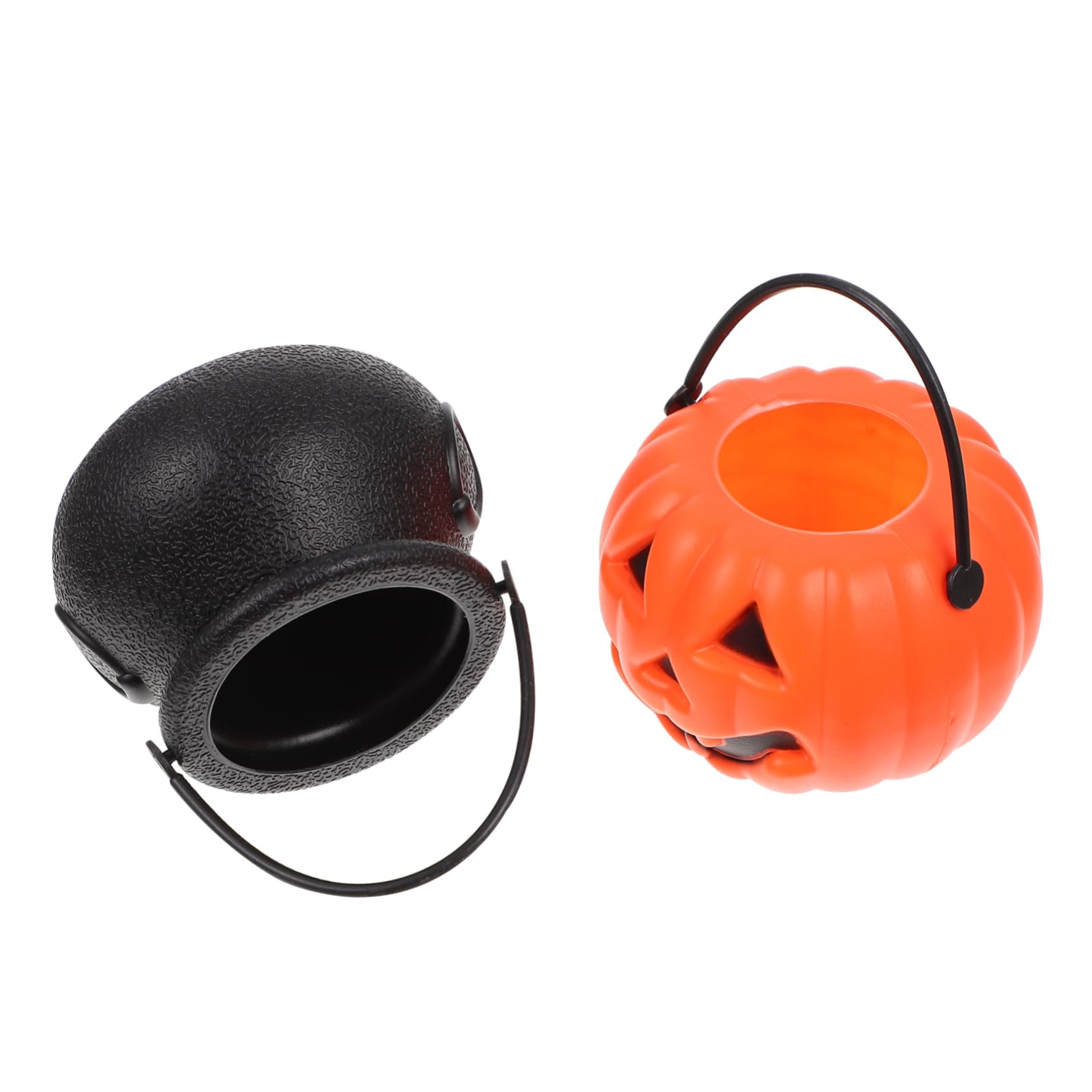 CIYODO Spooky Candy Bowl Halloween Buckets for Boys and Girls Mini Pumpkin Candy Jars Set