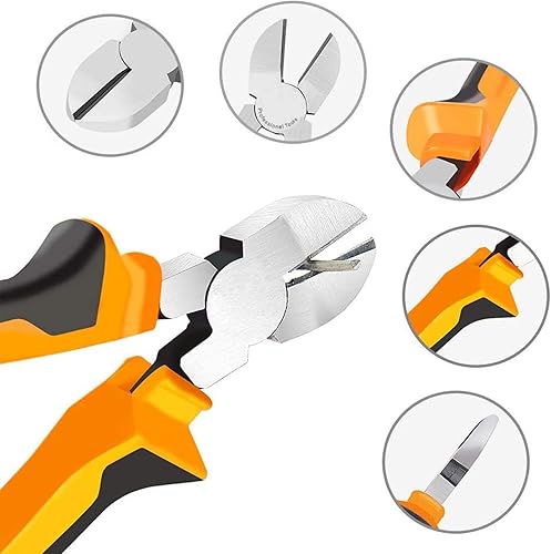 Miniatura 9 de BOENFU - Cortadores de alambre para manualidades de alta resistencia, cortadores de alambre pequeños BF-22, cortadores laterales diagonales,