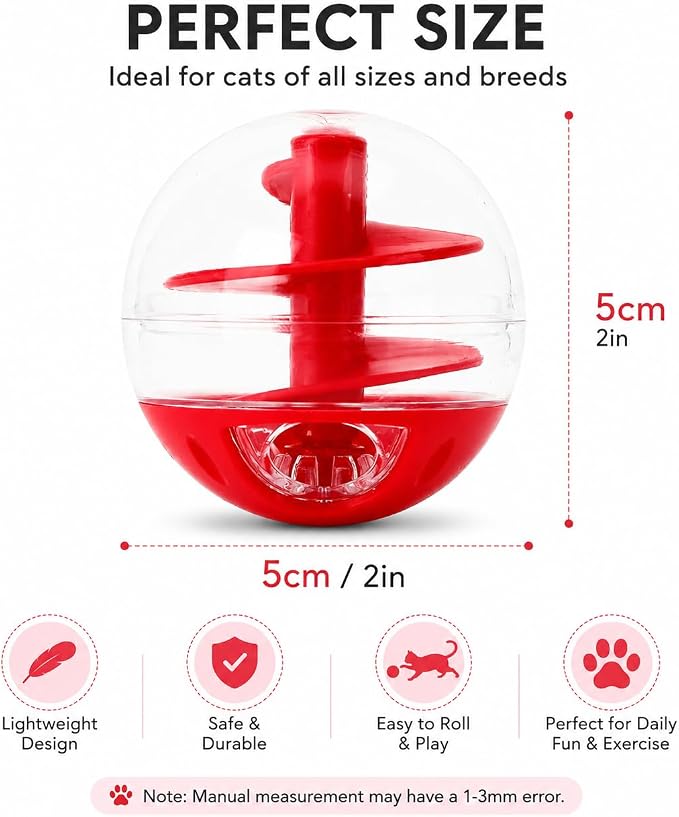 Cat Slow Feeder Puzzle Ball - Juguete dispensador para gatos miniatura 5