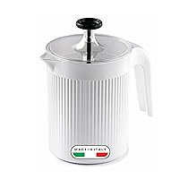 Snips – Montalatte Manuale Cremix 500ml, Cappuccinatore Monta Latte Cappuccino e Caffè, Schiuma Latte anche 100% Vegetale, Frullino Montalatte a Mano Facile e Veloce, 10×14,5×15,3 Made in Italy Bianco