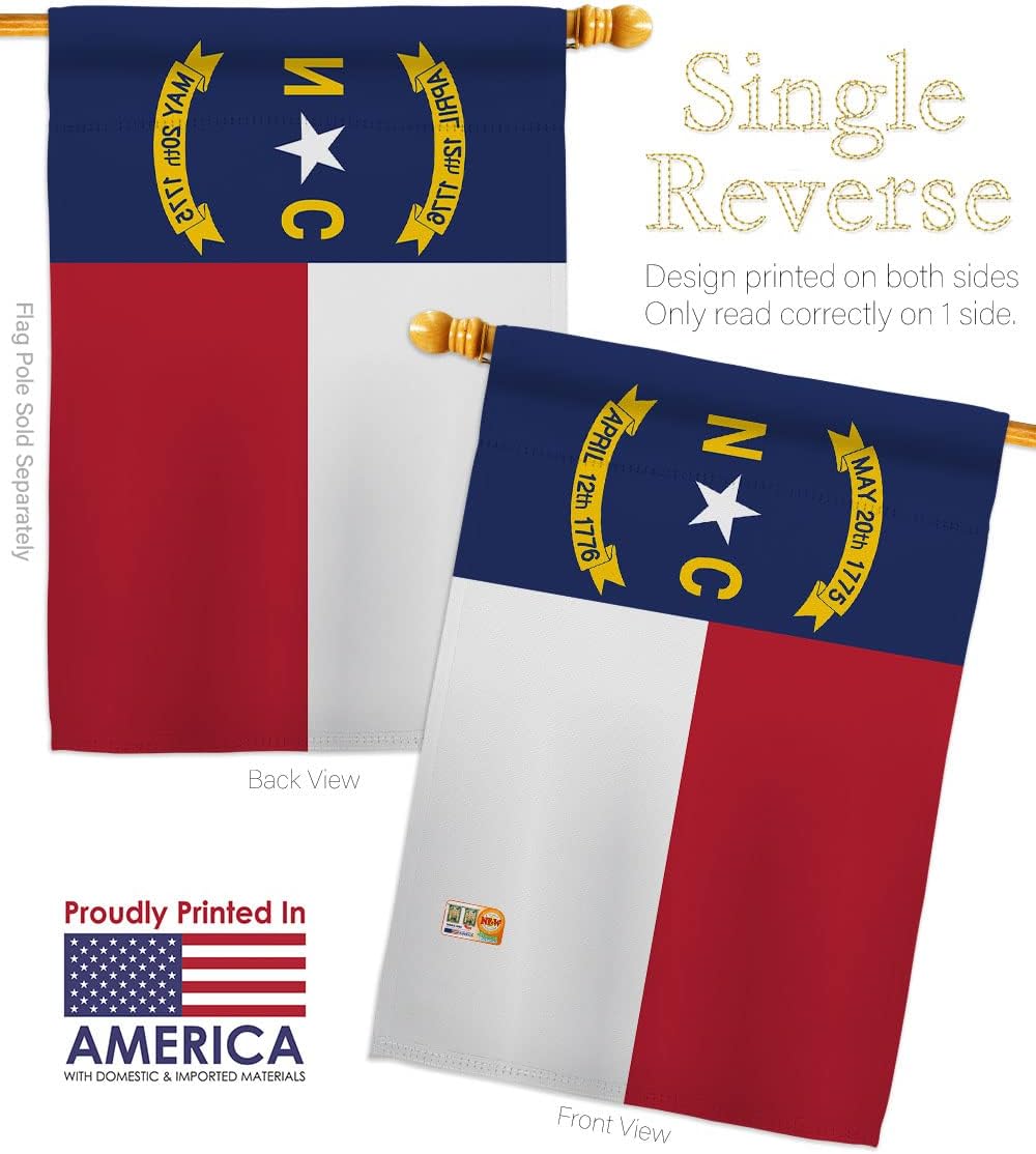 States North Carolina House Flag Dowel Set Regional USA American Territories Republic Country Particular Area Small Decorative Gift Yard Banner Made In 28 X 40