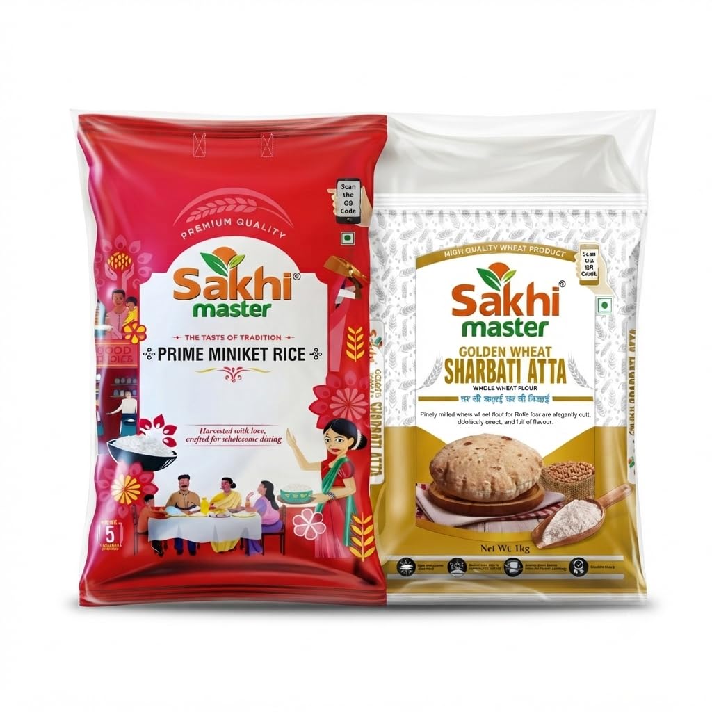 Sakhi Master Atta Combo Pack | Golden Wheat Sharbati Atta 1kg + Prime Miniket Atta 5kg | Premium Whole Wheat Flour | Soft & Fluffy Rotis | Freshly Milled | Hygienically Packed | Total 6kg-image-18