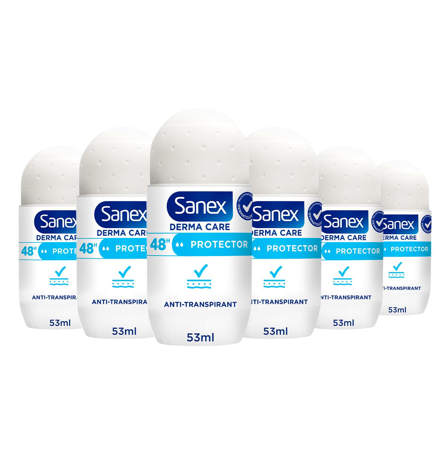 SANEX -Derma Care Protector 48 h Déodorant Bille Anti-transpirant 53 ml –fraîcheur longue durée contre la transpiration et les mauvaises odeurs – respecte la peau– ne contient pas d’alcool*