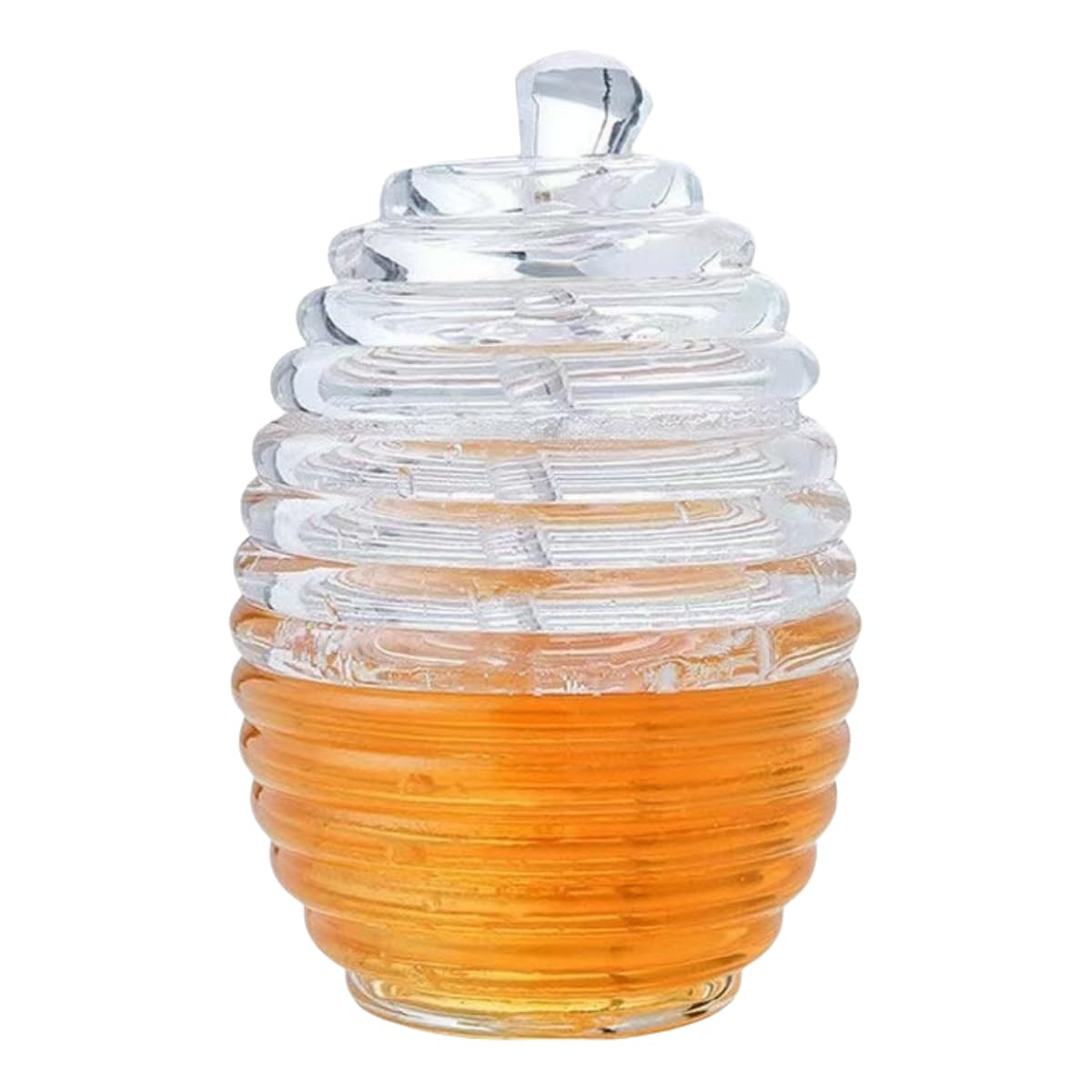 Pot à miel en verre et cristal transparent haut de gamme motif ruche