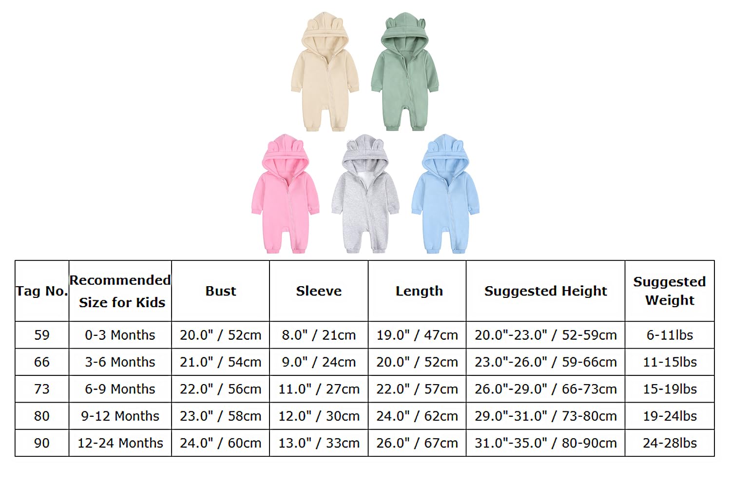 Odizli Neugeborene Baby Mädchen Junge Kleidung Herbst Winter Langarm Fleece Kapuze Strampler Overall