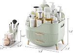 Pajiriona Makeup Organizer with Drawers, Green Skincare Organizer for Vanity, Storage Box with Handle, Large Cosmetic Display Case for Dresser, Bathroom Countertop