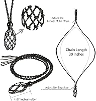 Vista 2 de 24Pcs Collar de Cristal Ajustable Collar de Piedra de Cristal Collar con Colgante Cordón de Collar Trenzado a Mano Cuerdas para Hacer Joyería