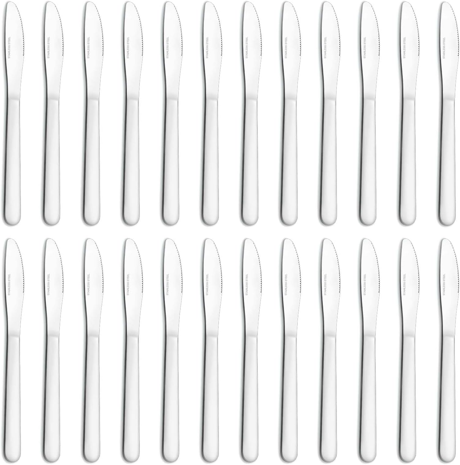 24 Pieces Dinner Knives Set, 8.1" Inches Table Knives Set, Durable Butter Knife, Food Grade Stainless Steel Dinner Knife, Cost-effective Silverware Set - Mirror Polished, Dishwasher Safe