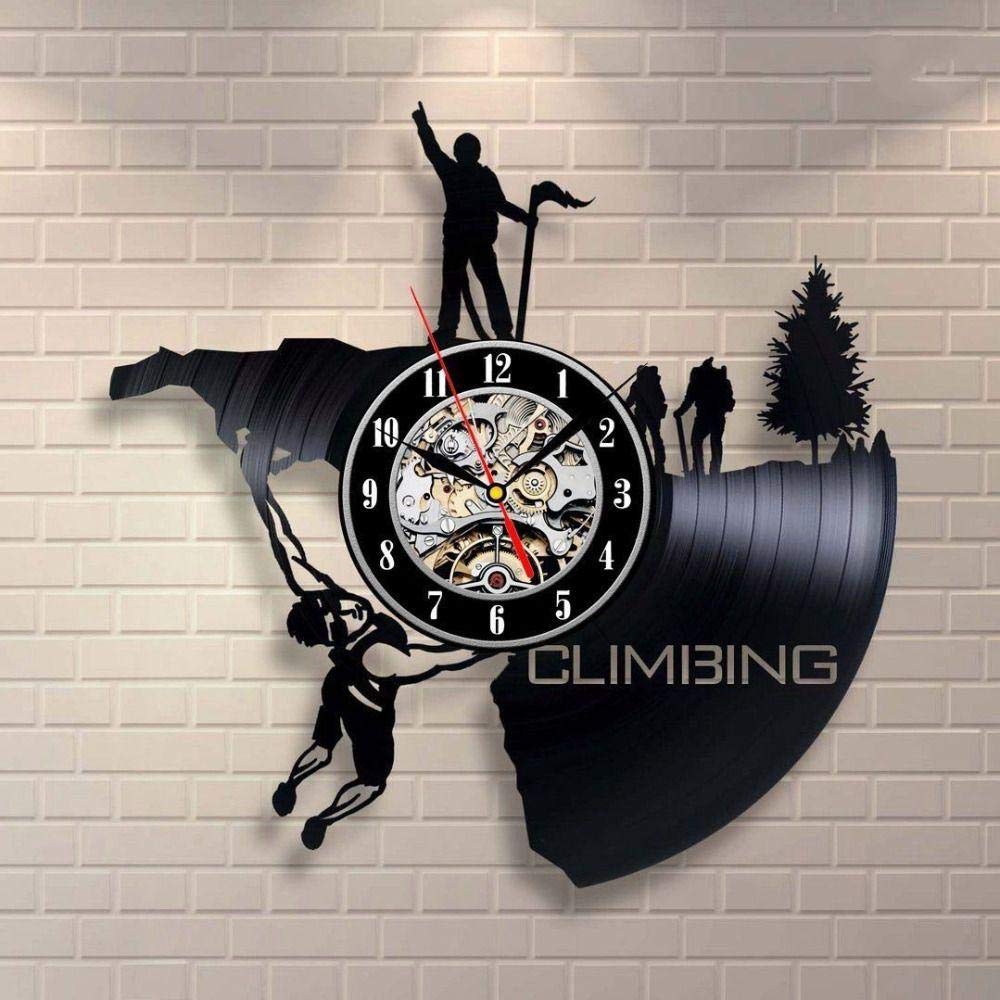 AIMICONGAIMICONG Climbing Climb Camping Modern style Decorative Vinyl Record Wall Clock This Clock Is A Unique-E