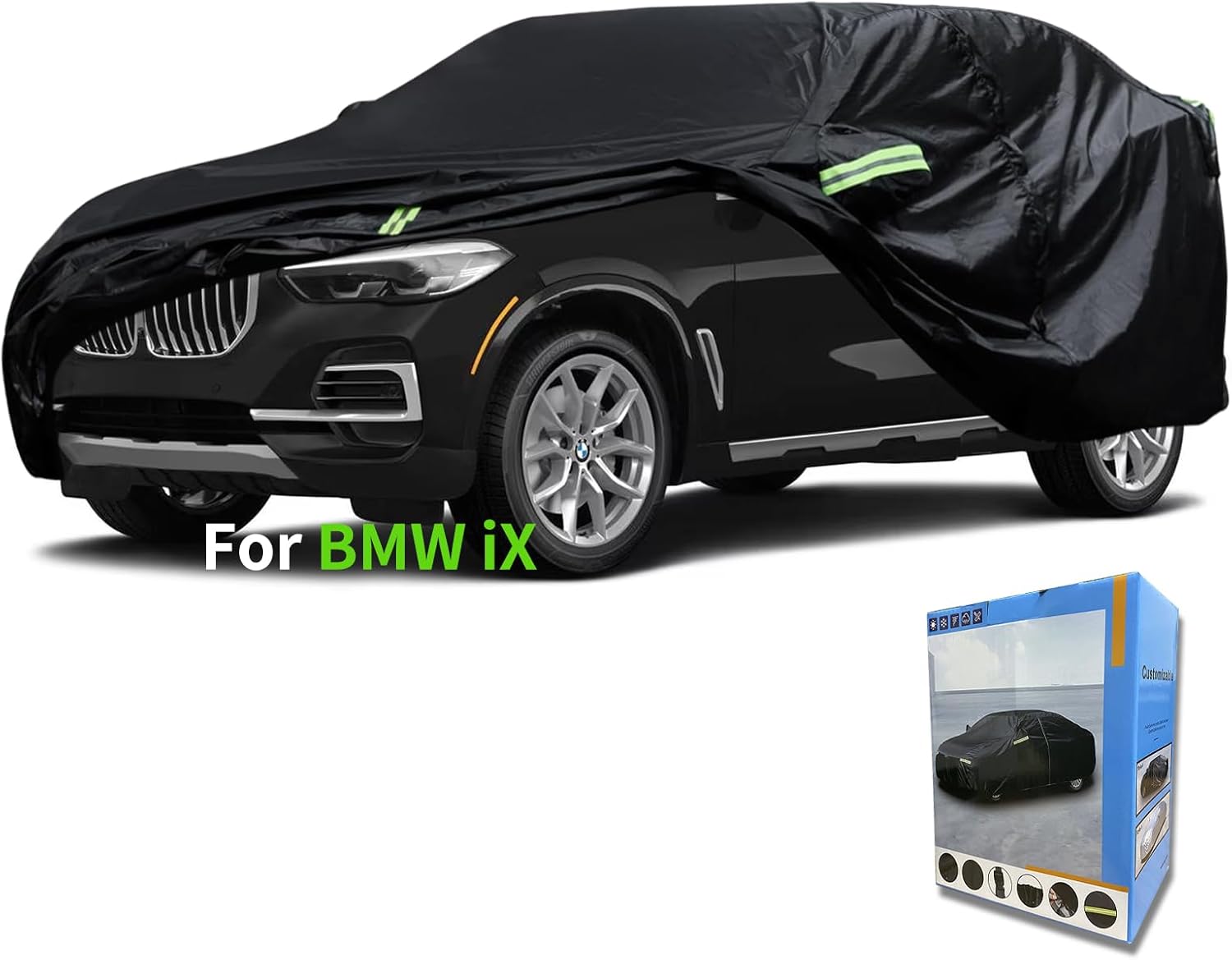 Custom-Fit for BMW Car Cover, Automobiles All Weather Waterproof, Car Cover All Weather Snowproof UV Protection Windproof Outdoor Full car Cover (for BMW iX)